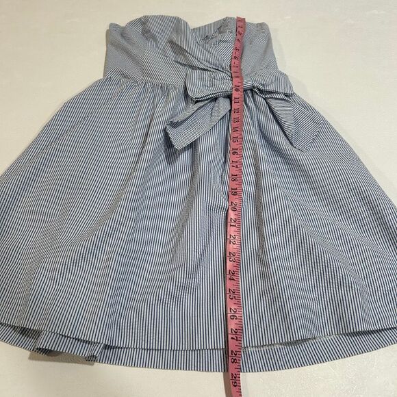 Lilly Pulitzer Strapless Blue White Bow Dress Size Medium - Picture 5 of 6